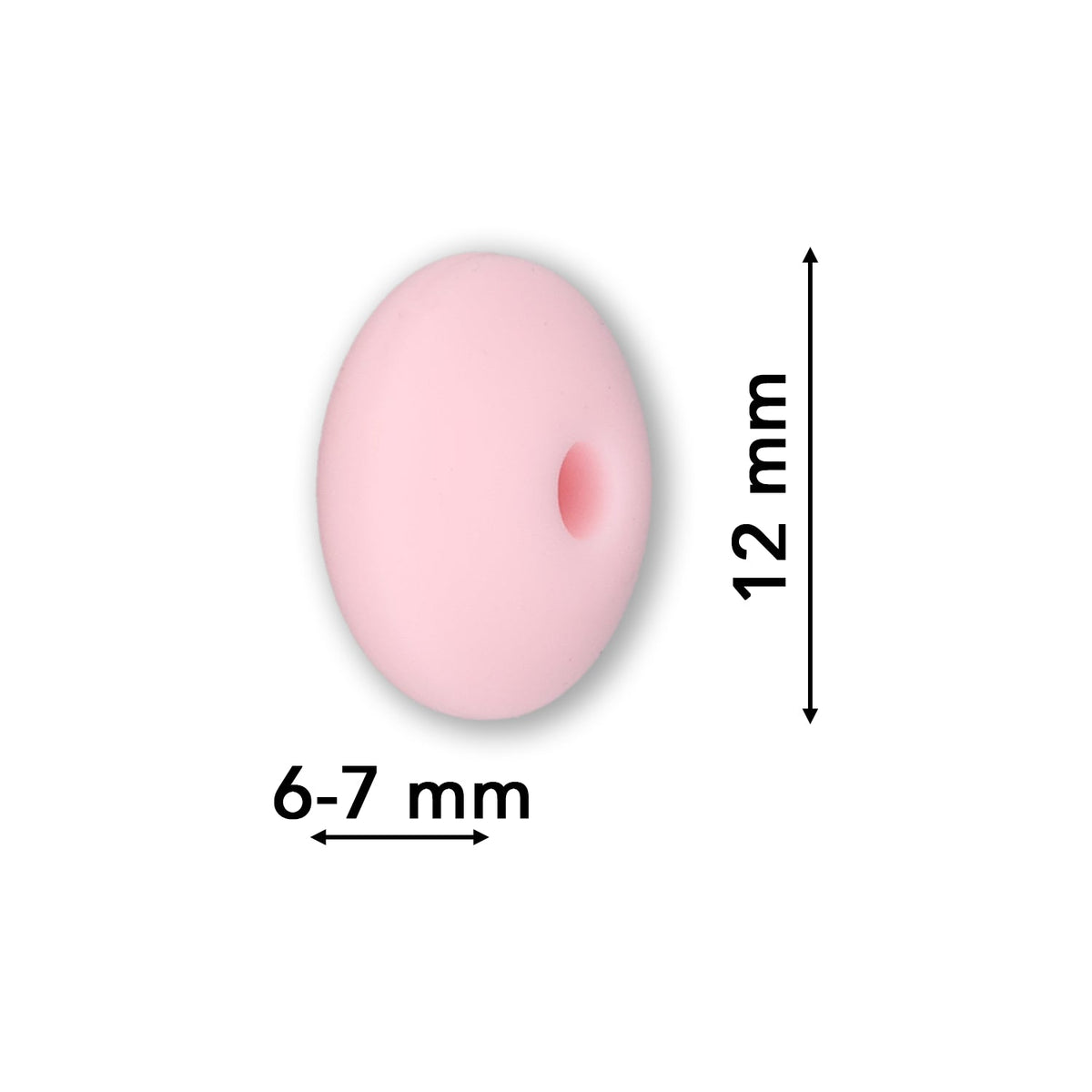 Silikon-Perle Rondelle • Pink, 12x6-7mm - PerlineBeads SA