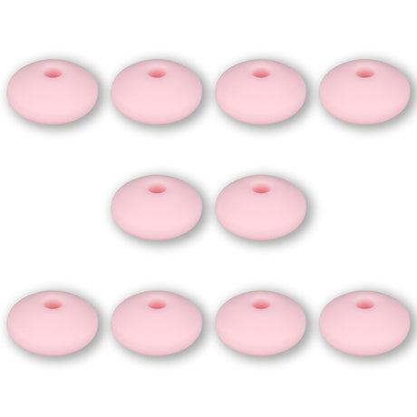 Silikon-Perle Rondelle • Pink, 12x6-7mm - PerlineBeads SA