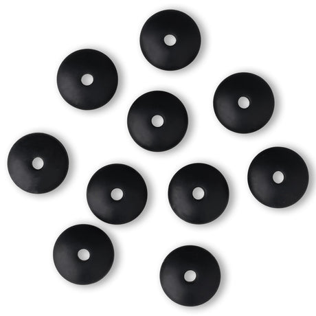 Silikon-Perle Rondelle • Schwarz, 12x6-7mm - PerlineBeads SA