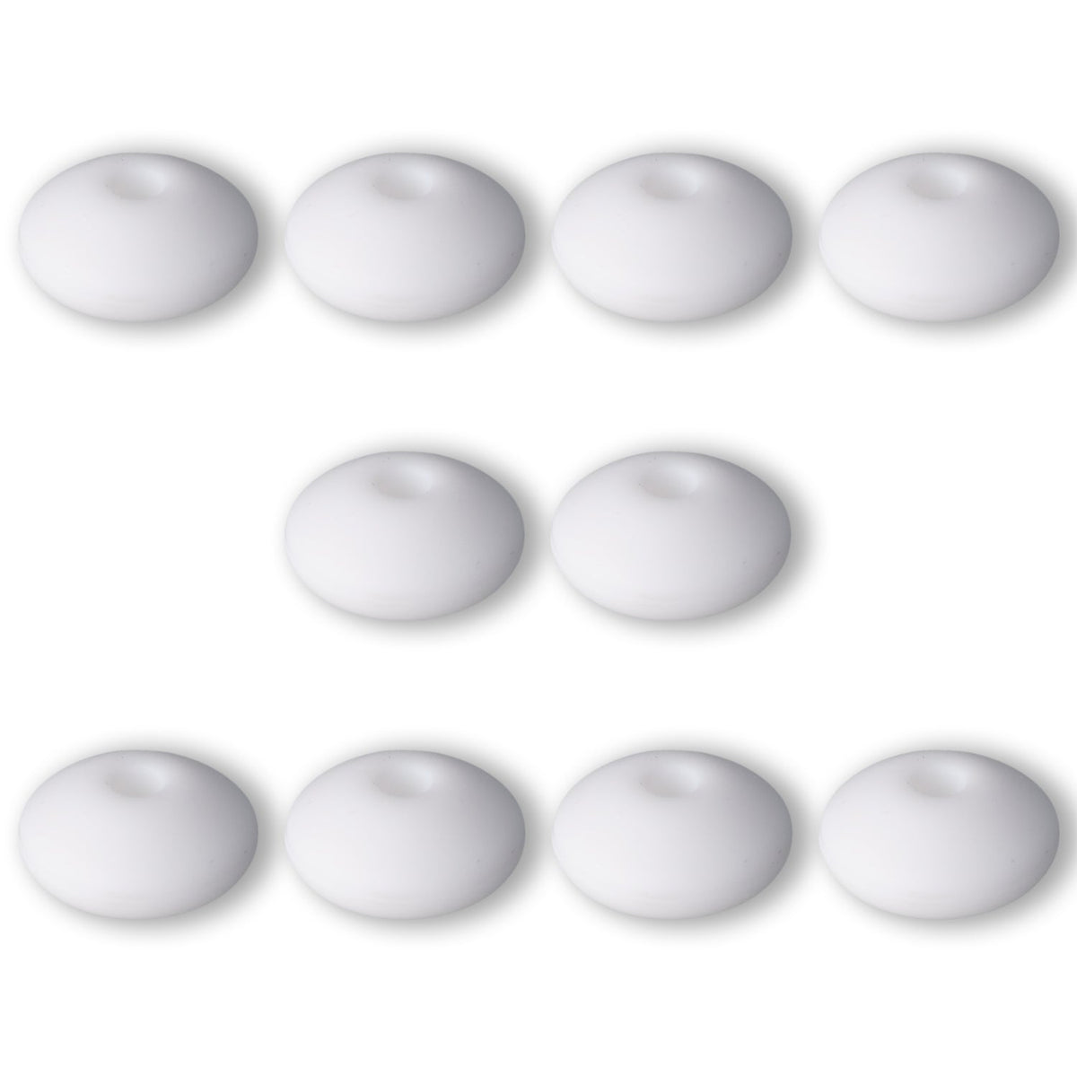 Silikon-Perle Rondelle • Weiss, 12x6-7mm - PerlineBeads SA