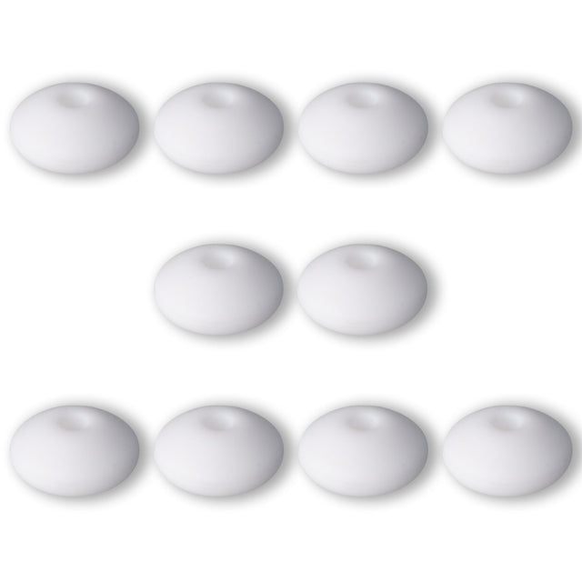 Silikon-Perle Rondelle • Weiss, 12x6-7mm - PerlineBeads SA