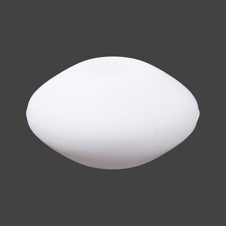 Silikon-Perle Rondelle • Weiss, 12x6-7mm - PerlineBeads SA