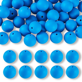 Silikon-Perle Rund • Dodger Blue, 15mm - PerlineBeads SA