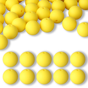 Silikon-Perle Rund • Gelb, 15mm - PerlineBeads SA