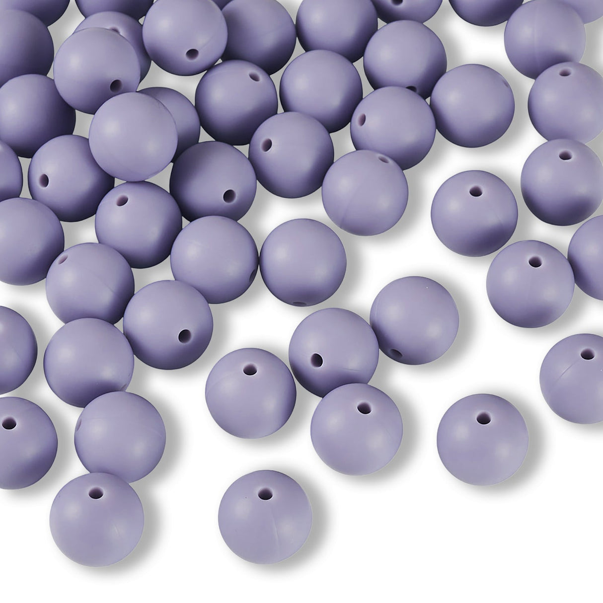 Silikon-Perle Rund • Lavender, 15mm - PerlineBeads SA