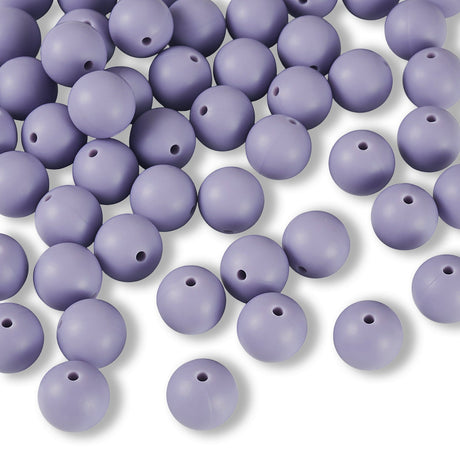 Silikon-Perle Rund • Lavender, 15mm - PerlineBeads SA