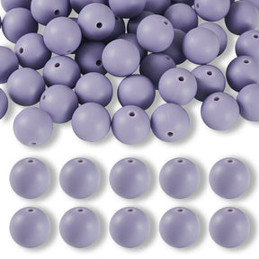 Silikon-Perle Rund • Lavender, 15mm - PerlineBeads SA