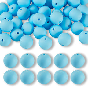 Silikon-Perle Rund • Light Sky Blue, 15mm - PerlineBeads SA