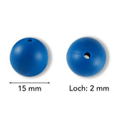 Silikon-Perle Rund • Marine Blue, 15mm - PerlineBeads SA