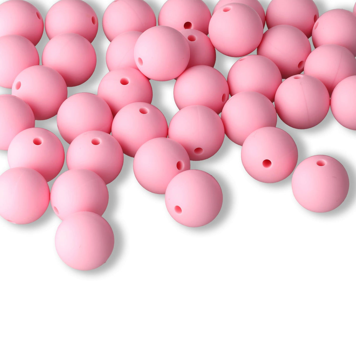 Silikon-Perle Rund • Pink, 15mm - PerlineBeads SA