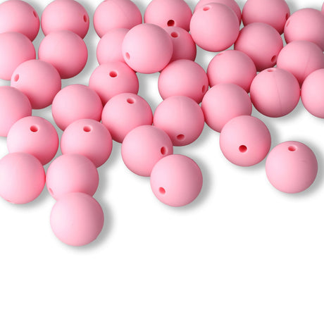 Silikon-Perle Rund • Pink, 15mm - PerlineBeads SA