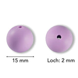Silikon-Perle Rund • Plum, 15mm - PerlineBeads SA