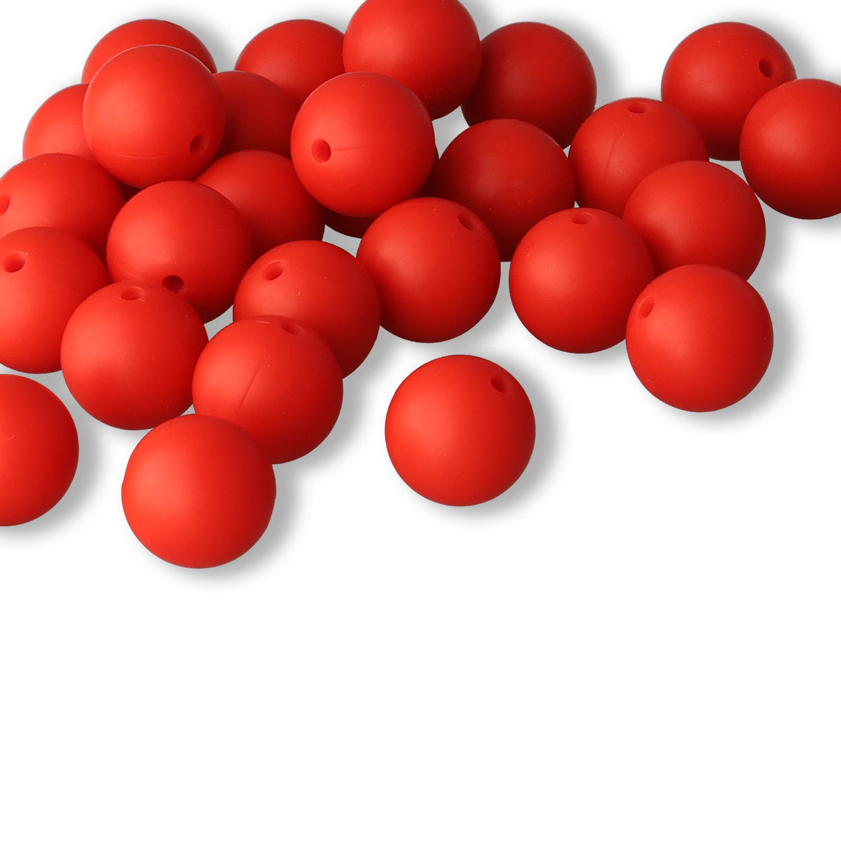Silikon-Perle Rund • Rot, 15mm - PerlineBeads SA