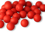 Silikon-Perle Rund • Rot, 15mm - PerlineBeads SA