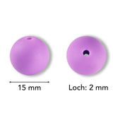 Silikon-Perle Rund • Violett, 15mm - PerlineBeads SA