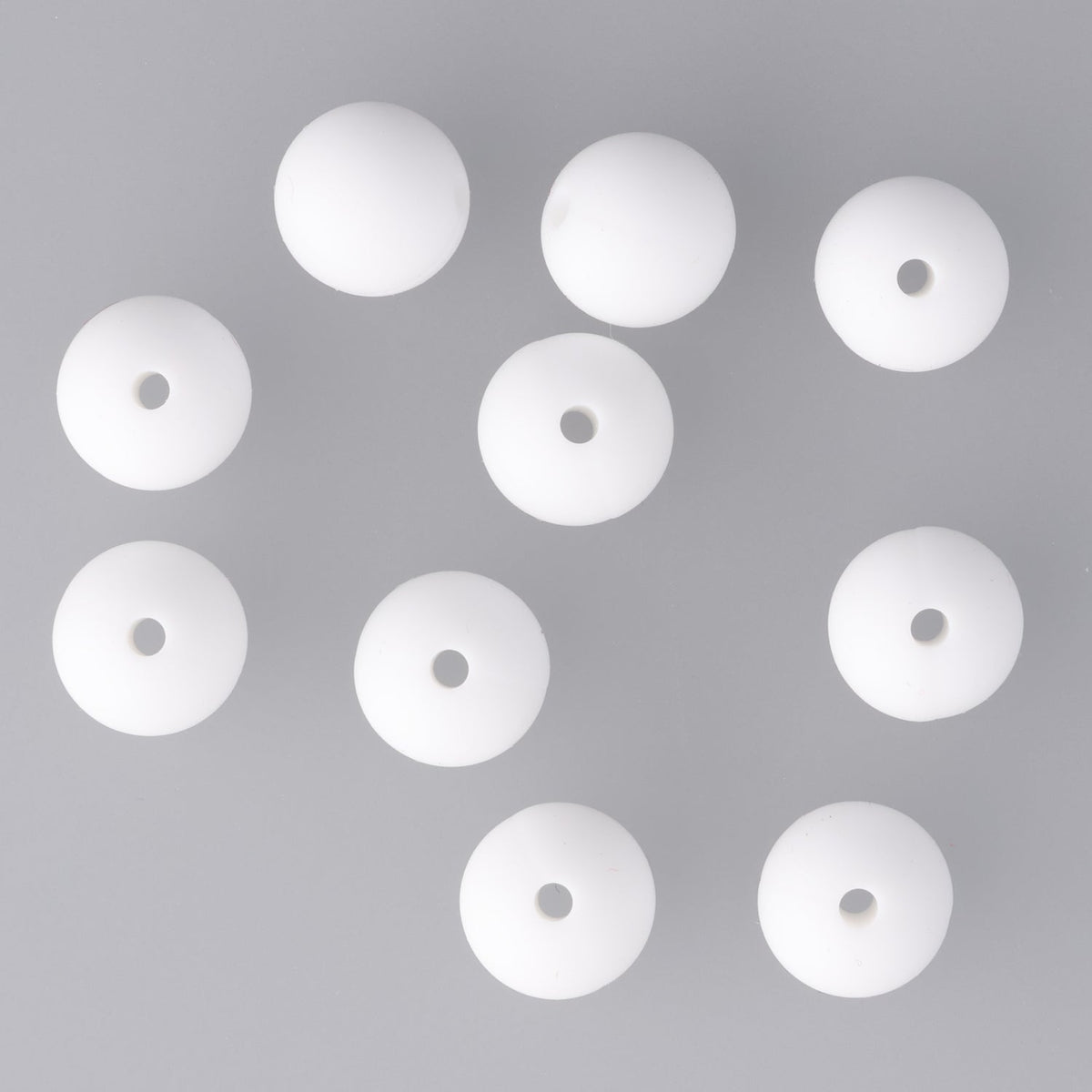 Silikon-Perle Rund • Weiss, 10mm - PerlineBeads SA