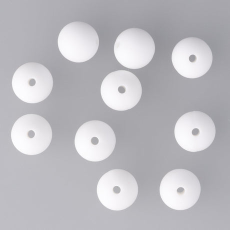 Silikon-Perle Rund • Weiss, 10mm - PerlineBeads SA