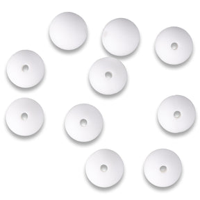 Silikon-Perle Rund • Weiss, 10mm - PerlineBeads SA