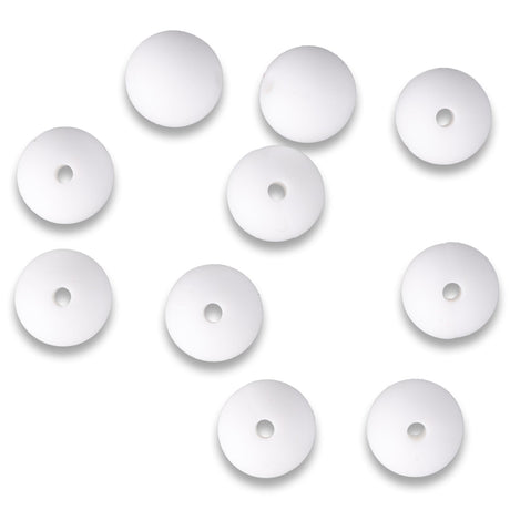 Silikon-Perle Rund • Weiss, 10mm - PerlineBeads SA