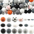 Silikon-Perlen Set • Sport-Motive • Fussball, Basketball, Volleyball & Baseball - PerlineBeads SA