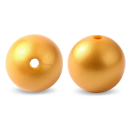 Silikonperlen rund, Gold, 15 mm - PerlineBeads SA