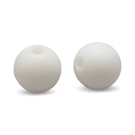 Silikonperlen rund, Weiss, 8–10 mm - PerlineBeads SA