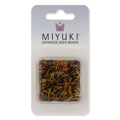 Slender Bugle 6 mm – Metallic Gold Violet - PerlineBeads SA