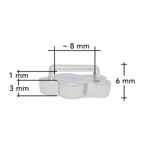 Slider «Flower» Silver mit Strass – Elegante Blüte - PerlineBeads SA