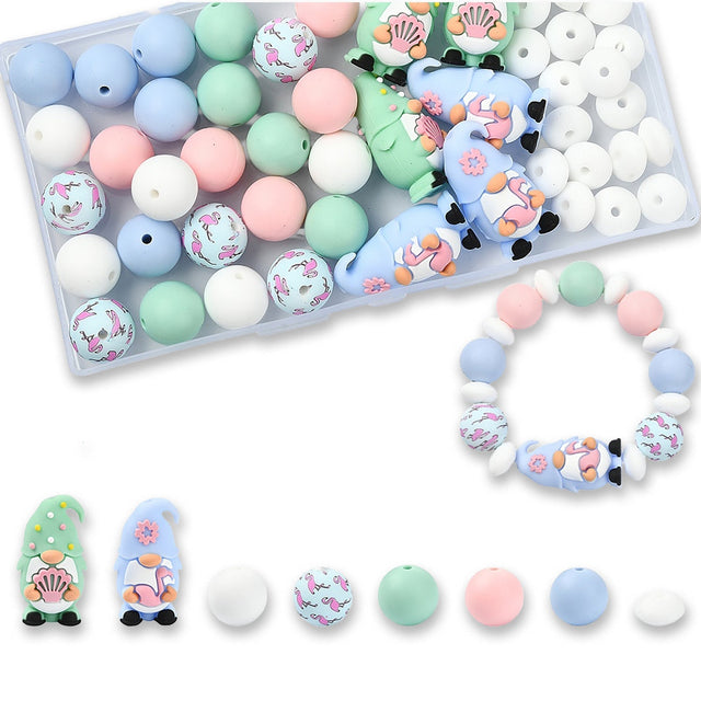 Sommerzwerge Perlenset – Flamingo & Muschel, 51-teilig - PerlineBeads SA