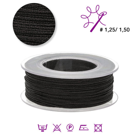 Sorrento Schmuckgarn - Schwarz Matt (99019) - PerlineBeads SA