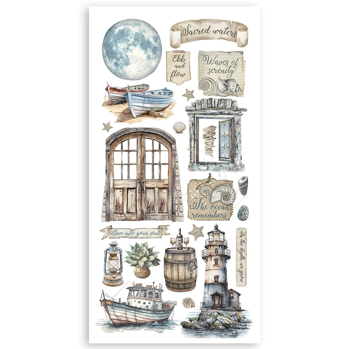 Stamperia "Silent Sea" - Paper Cut - outs - PerlineBeads SA