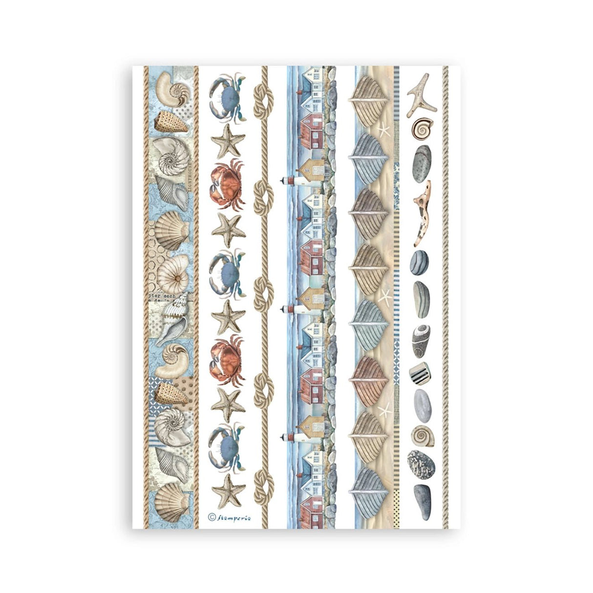 Stamperia Silent Sea – Washi Pad (A5, 8 Bögen) - PerlineBeads SA