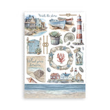 Stamperia Silent Sea – Washi Pad (A5, 8 Bögen) - PerlineBeads SA
