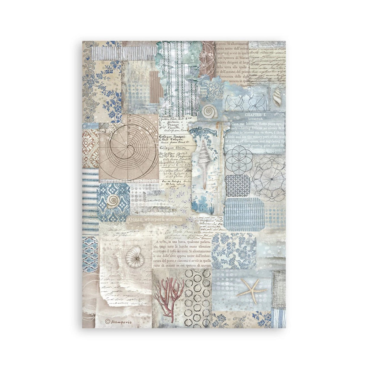 Stamperia Silent Sea – Washi Pad (A5, 8 Bögen) - PerlineBeads SA