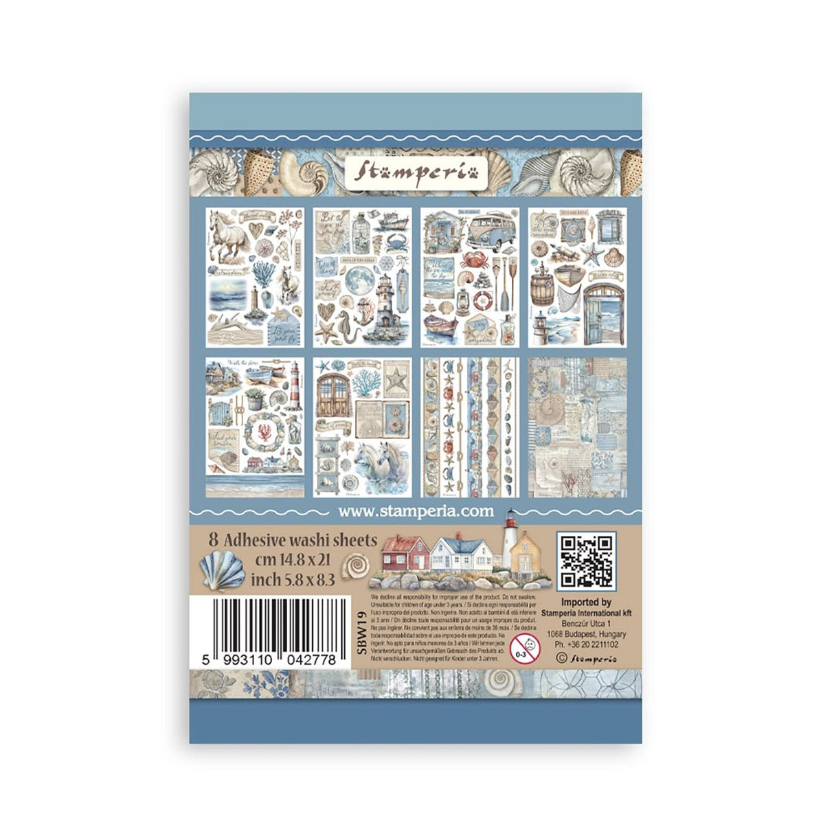 Stamperia Silent Sea – Washi Pad (A5, 8 Bögen) - PerlineBeads SA