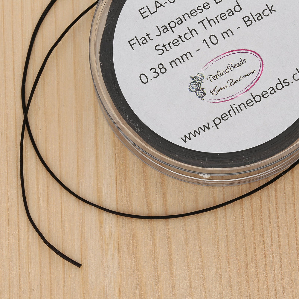 Stretch japanische elastische Schmuck-Faserkordel 0.38 mm - schwarz - PerlineBeads