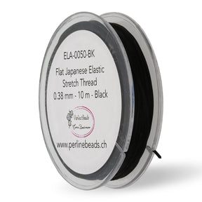 Stretch japanische elastische Schmuck-Faserkordel 0.38 mm - schwarz - PerlineBeads