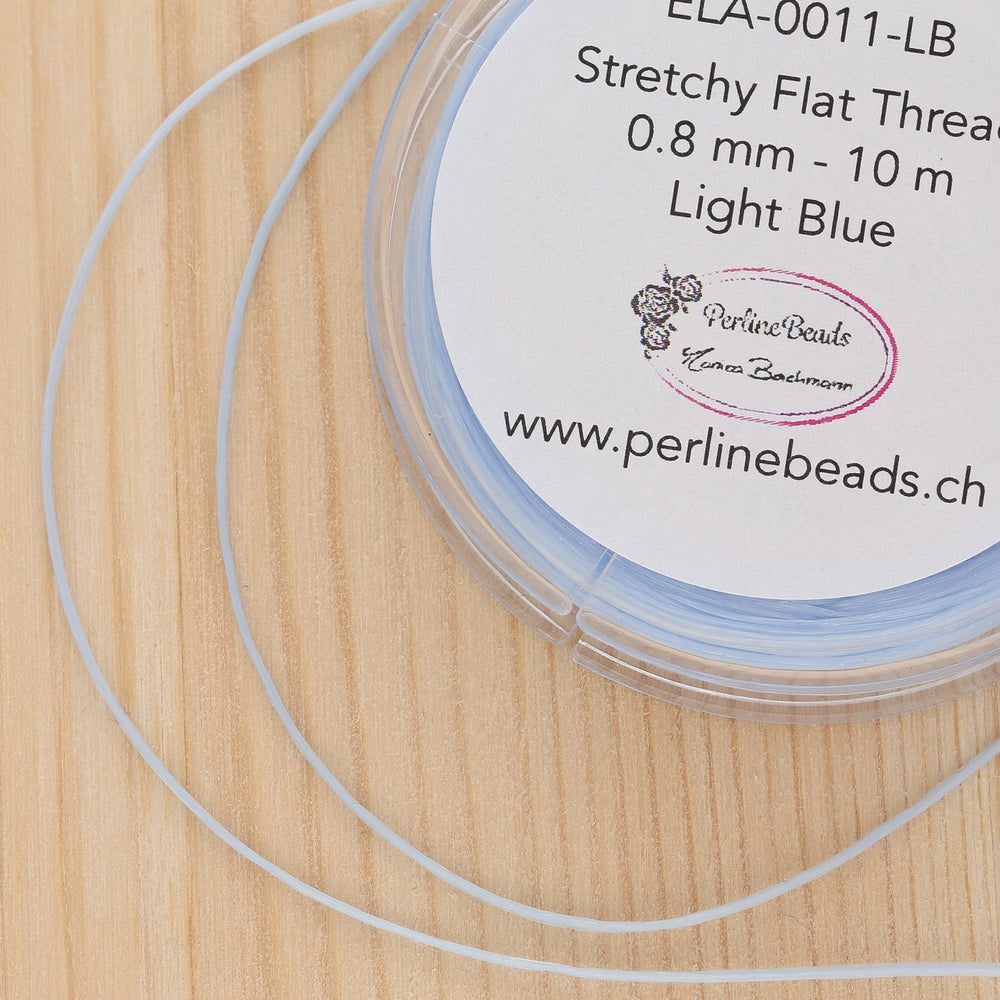 Stretchy elastische Schmuck-Faserkordel 0.8 mm - hellblau - PerlineBeads