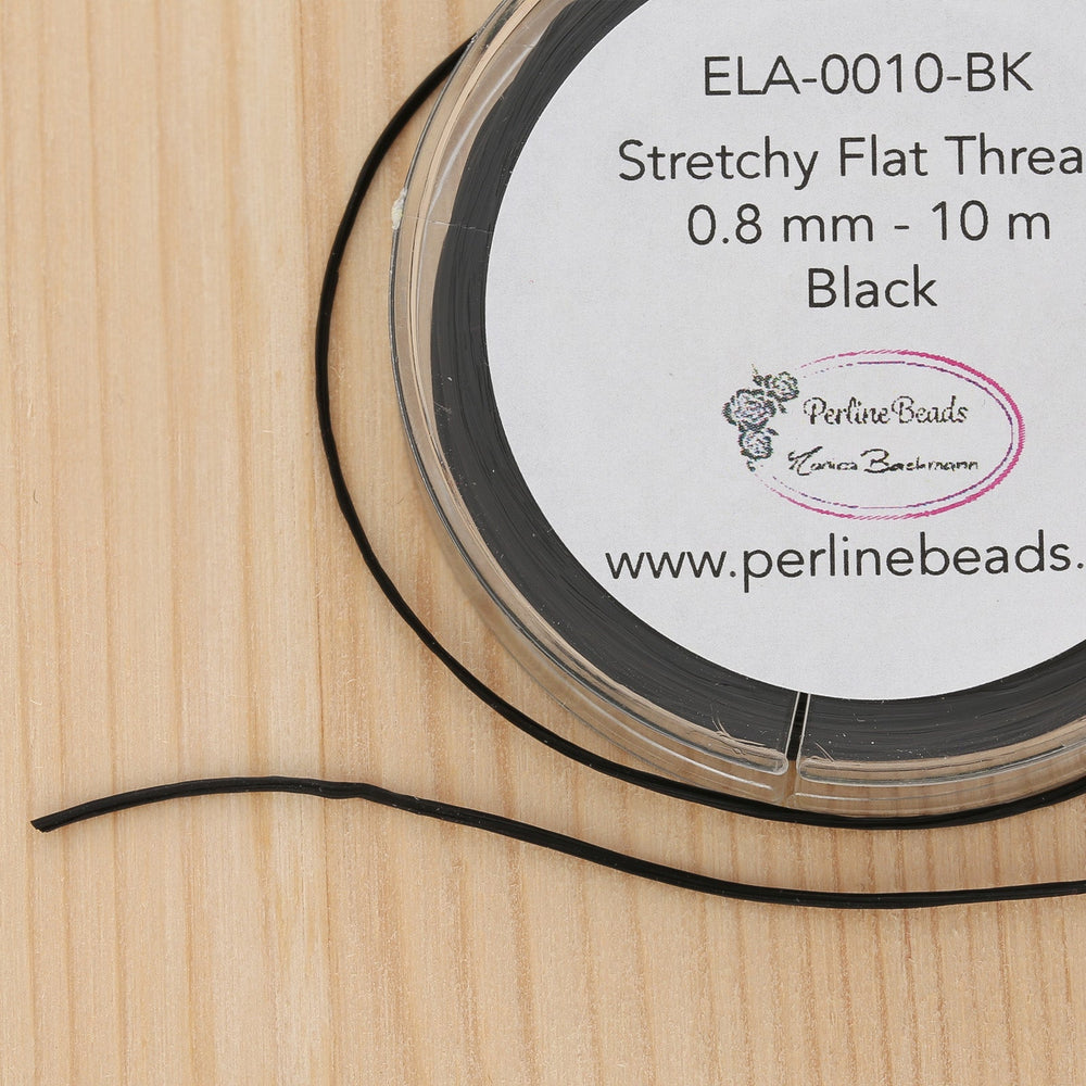 Stretchy elastische Schmuck-Faserkordel 0.8 mm - schwarz - PerlineBeads