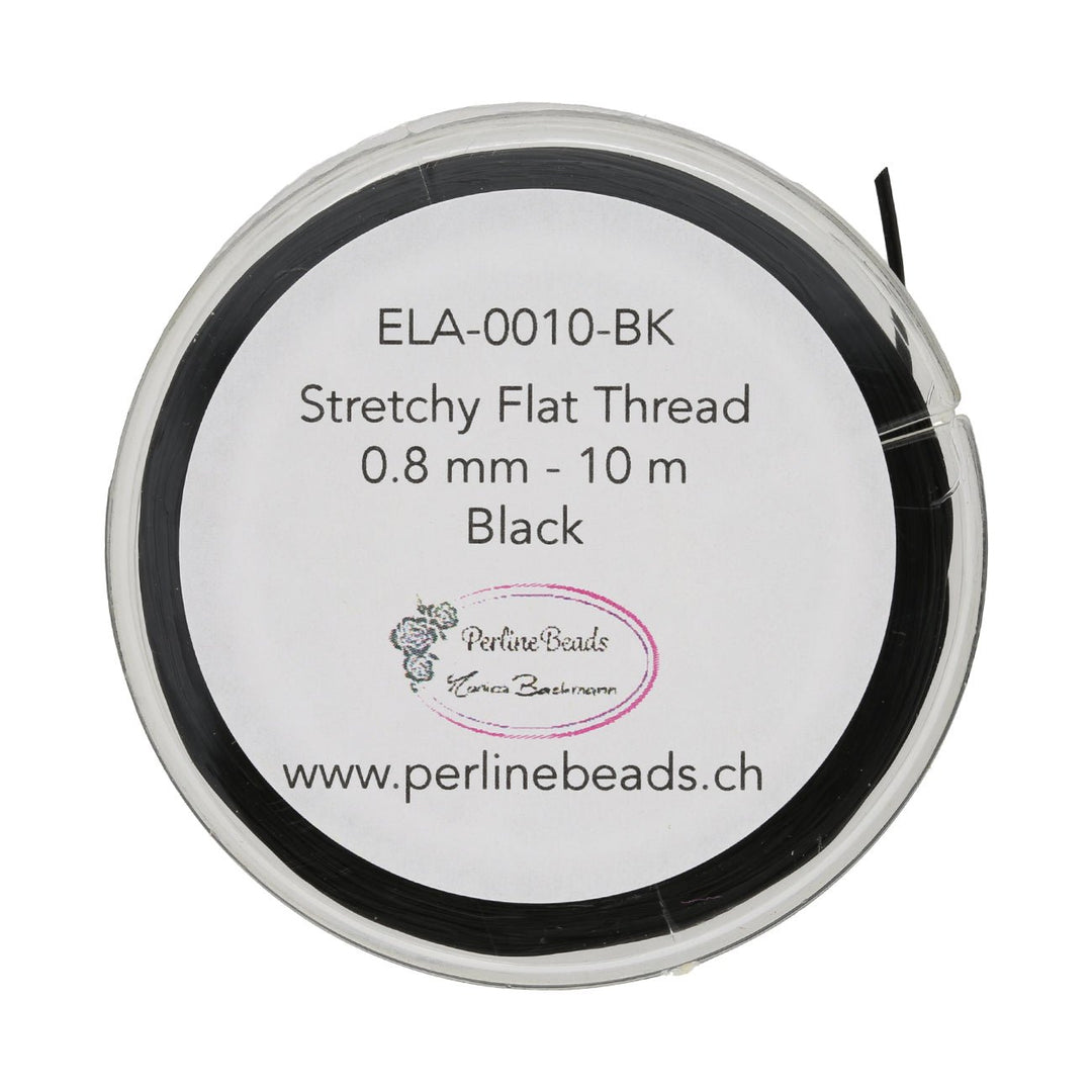 Stretchy elastische Schmuck-Faserkordel 0.8 mm - schwarz - PerlineBeads