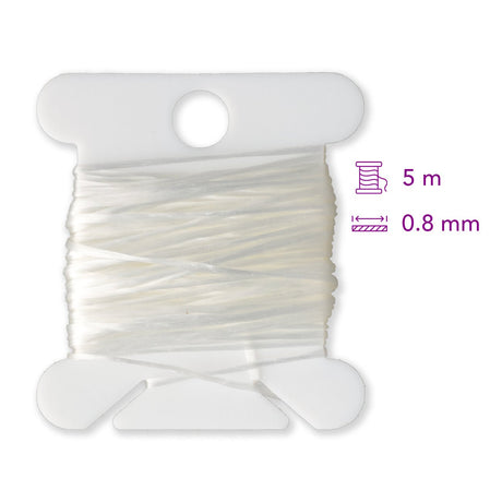 Stretchy elastische Schmuck-Faserkordel 0.8 mm - weiss - PerlineBeads SA