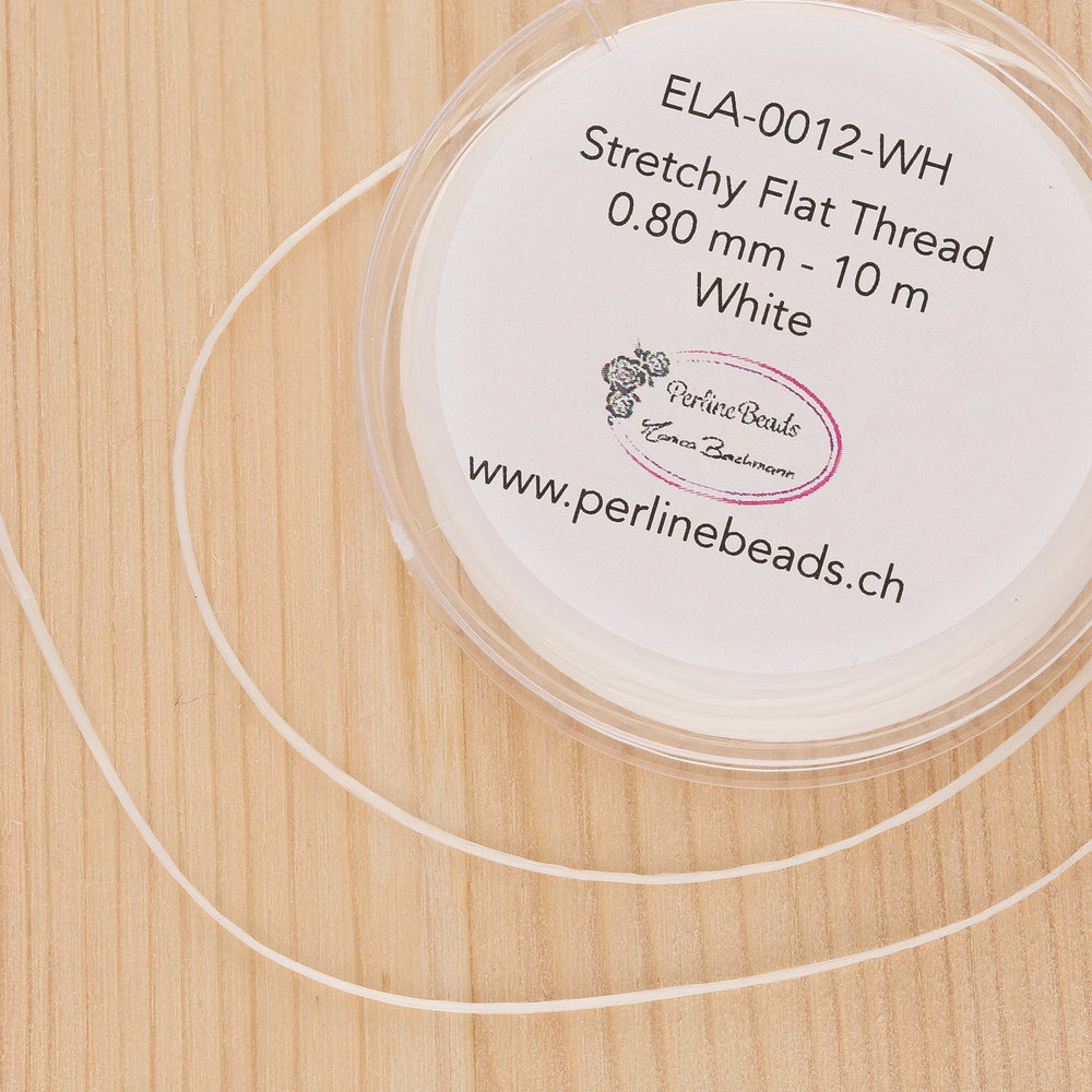 Stretchy elastische Schmuck-Faserkordel 0.8 mm - weiss - PerlineBeads