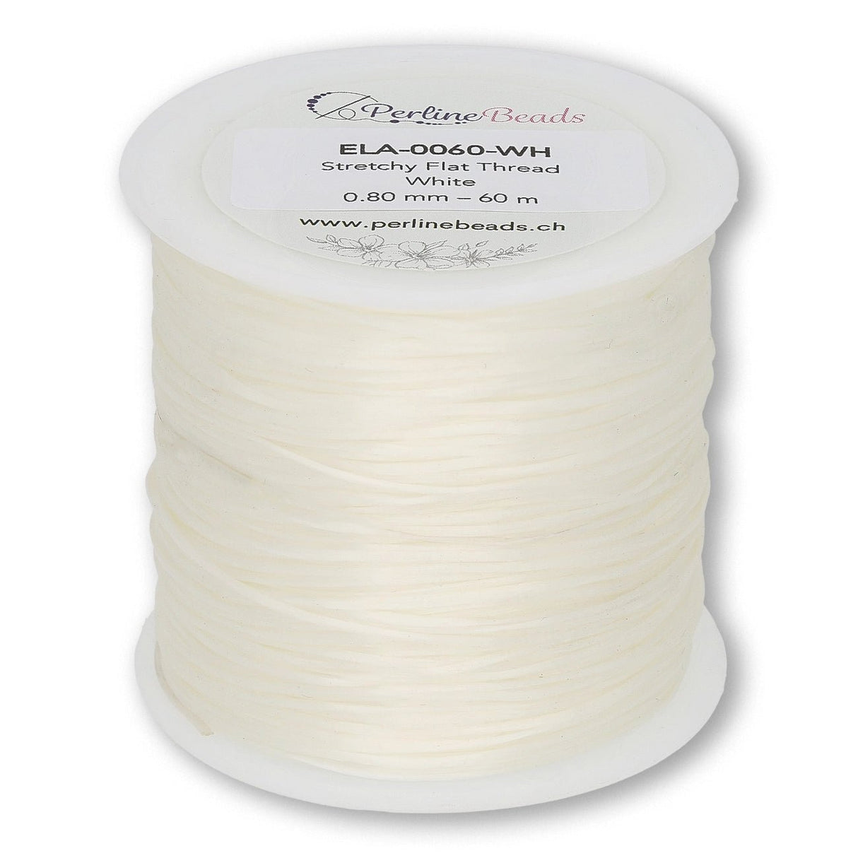 Stretchy elastische Schmuck - Faserkordel 0.8 mm - weiss - 60 meter - PerlineBeads SA