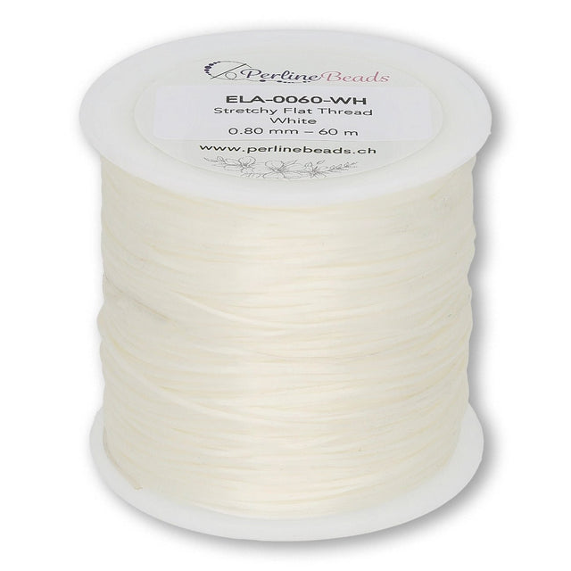 Stretchy elastische Schmuck - Faserkordel 0.8 mm - weiss - 60 meter - PerlineBeads SA