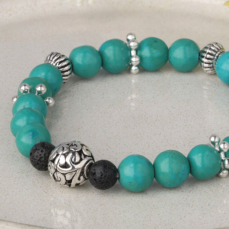 Tibetischer Türkis Perlen · rund · 8 mm - PerlineBeads SA