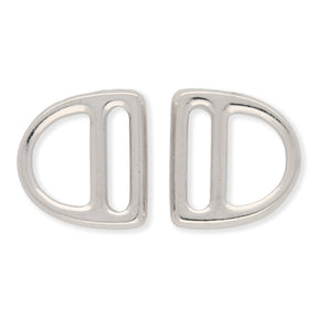 Tierra Cast - D Ring Verbindungselement - Helles Rhodium - PerlineBeads