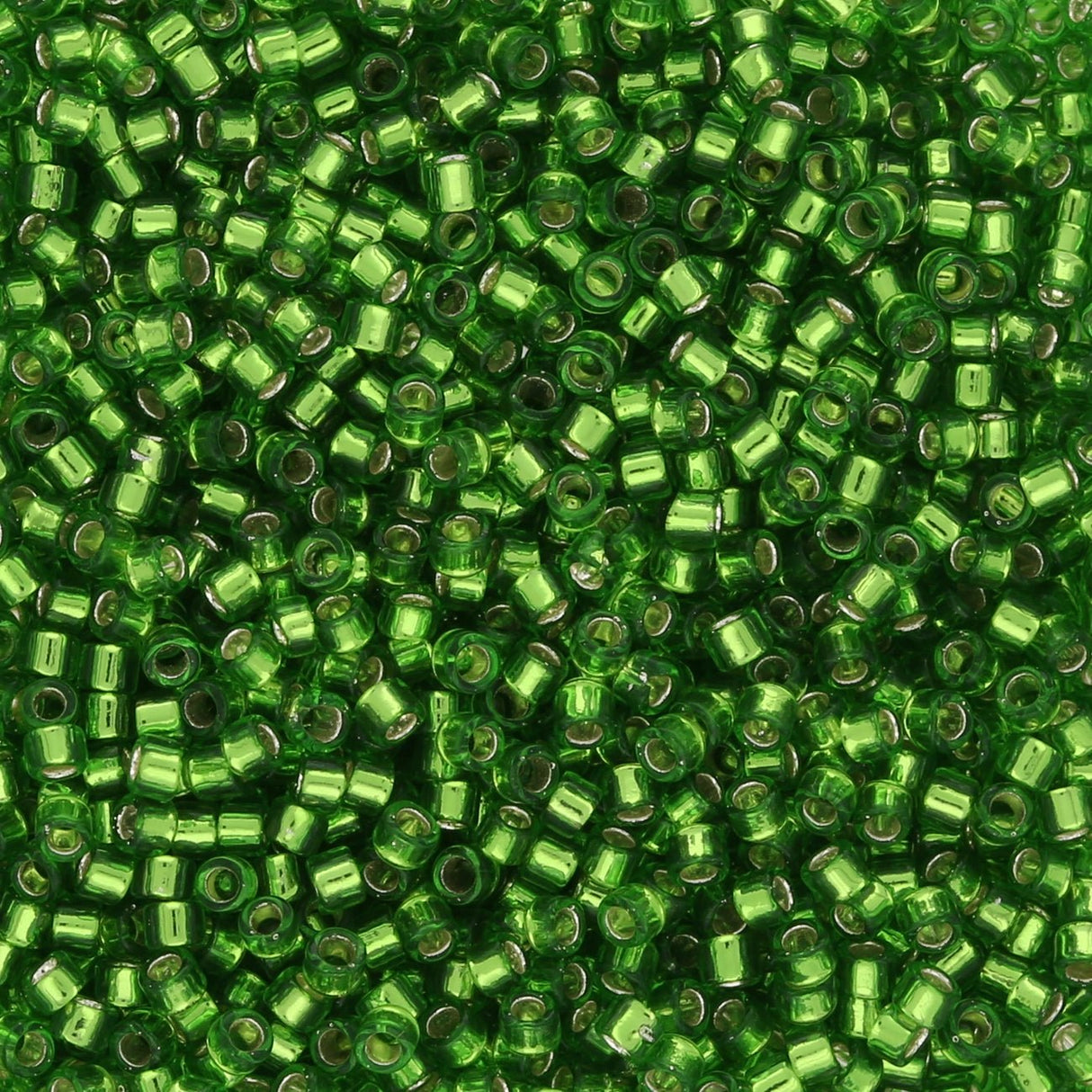 TOHO Aiko - Transparent Silver - Lined Lime Green - PerlineBeads SA