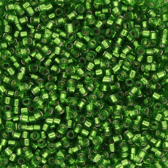 TOHO Aiko - Transparent Silver - Lined Lime Green - PerlineBeads SA