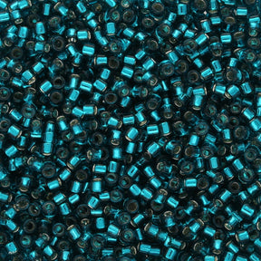 TOHO Aiko - Transparent Silver - Lined Teal - PerlineBeads SA