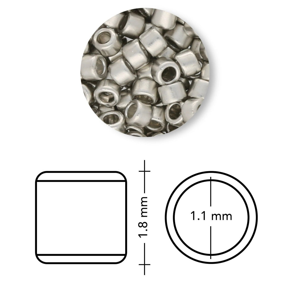 TOHO Treasure - Metallic Frosted Silver - PerlineBeads SA